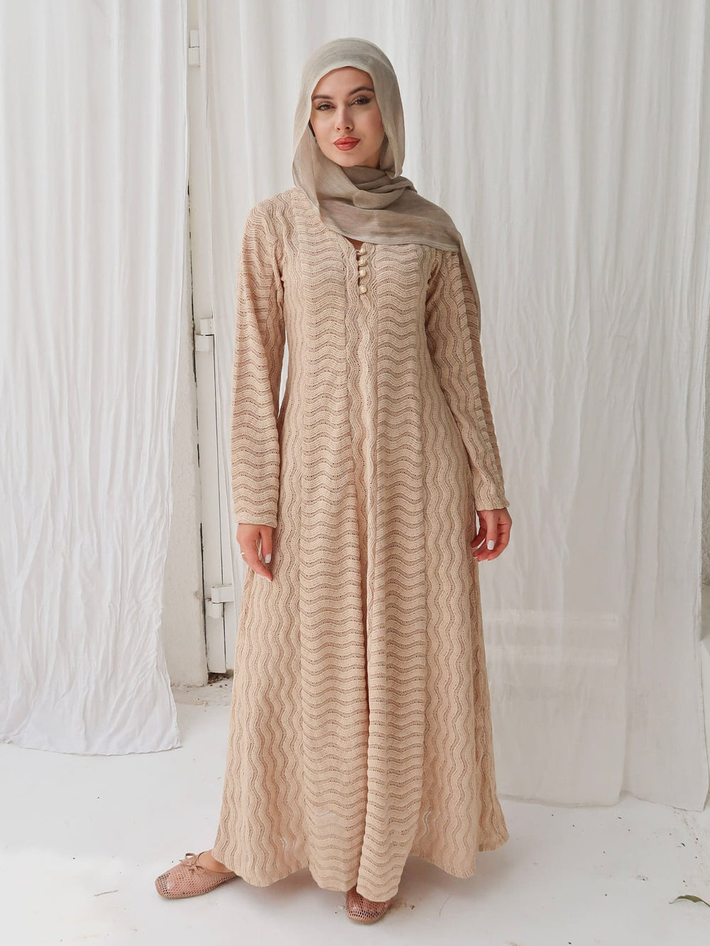 Orlaith Panel Crochet Long Dress