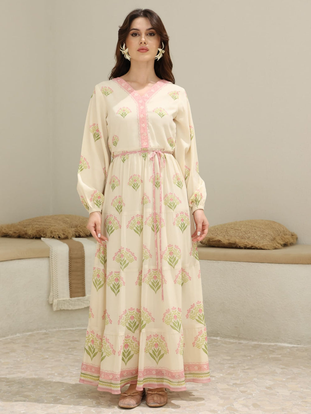 Orivelle Panel Floral Long Dress