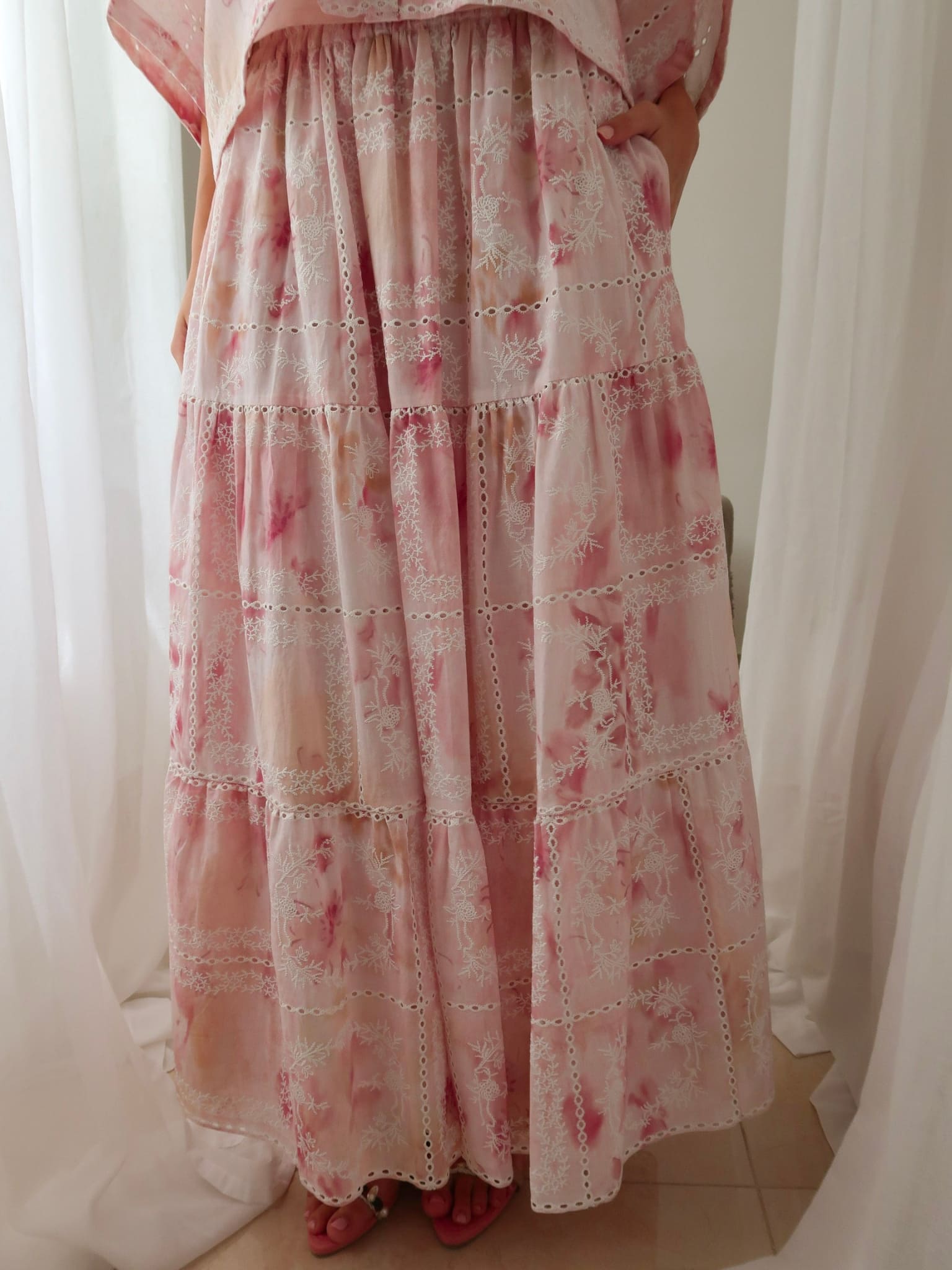 Rosalind Pink Embroidered Skirt