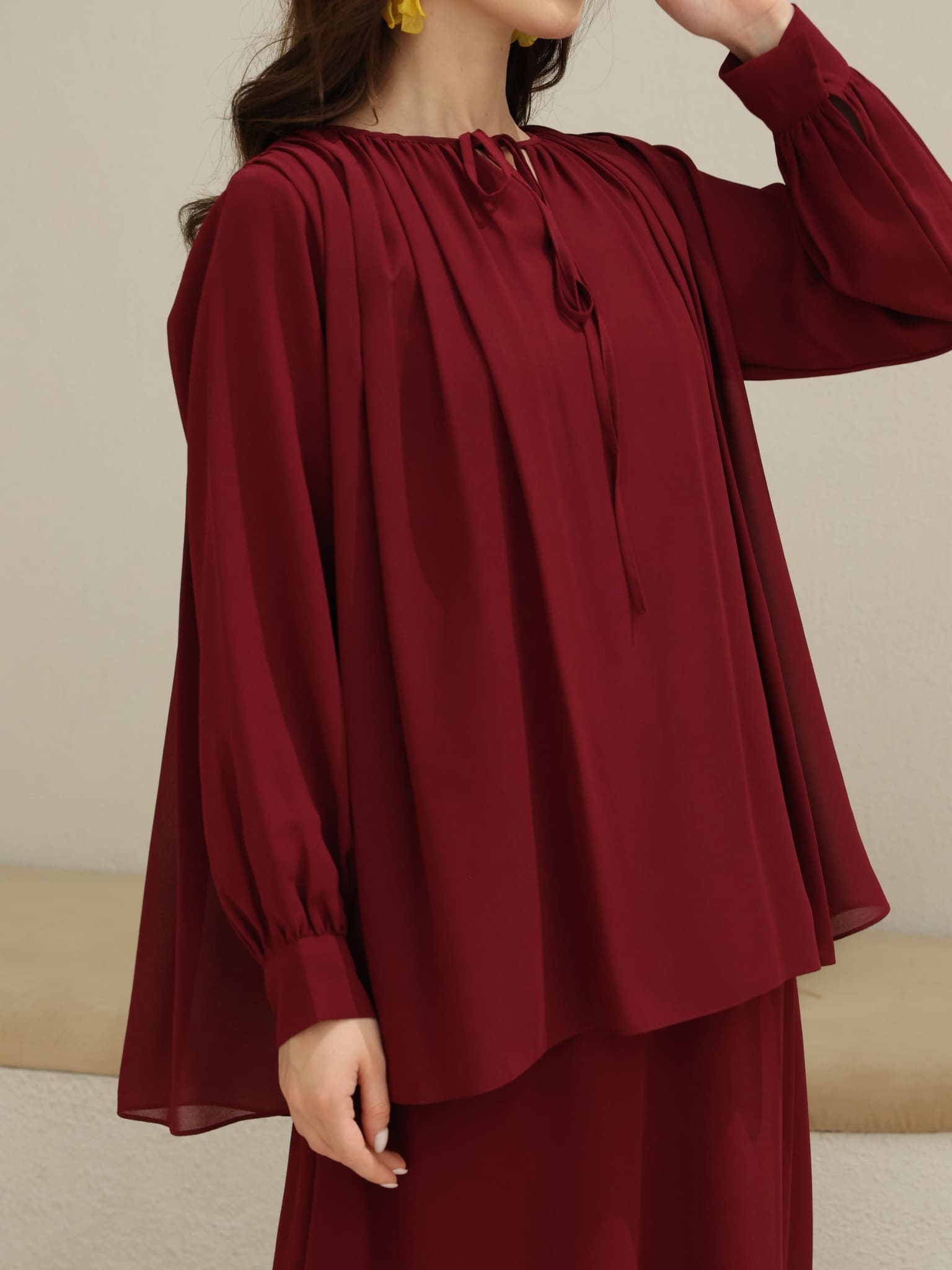 Kinzee Maroon Layered Shirt