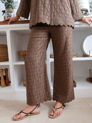 Cassia Olive Crochet Pants