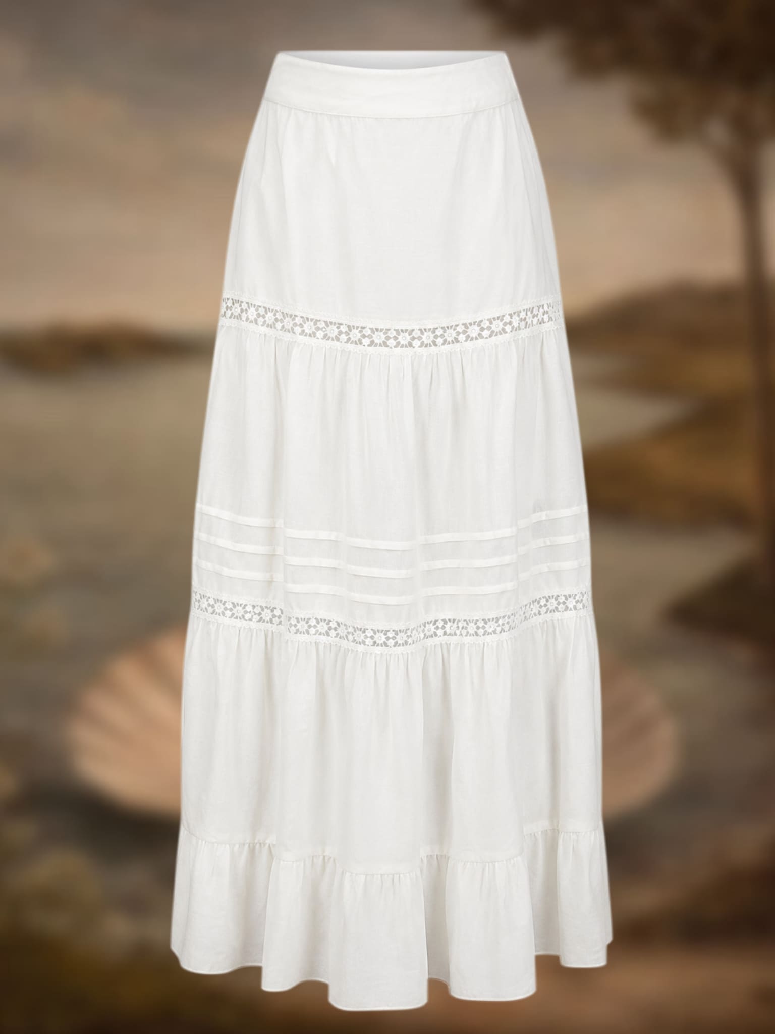 Rena Summer Lace Skirt - White