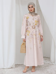 Bellina Yellow Buckle Long Dress