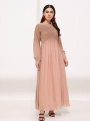 Jensen Pleat Chiffon Dress