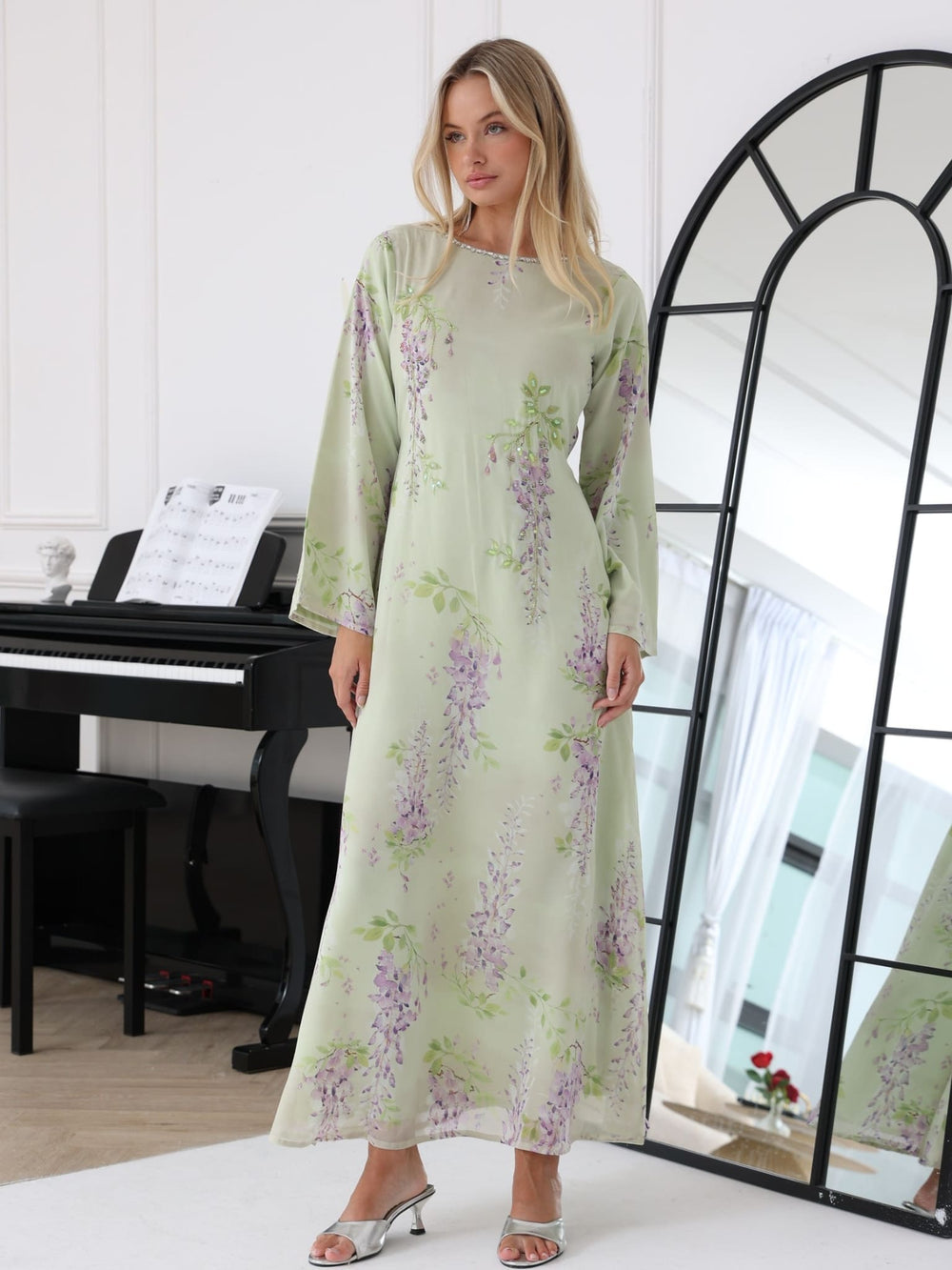Aloura Embellished Long Dress