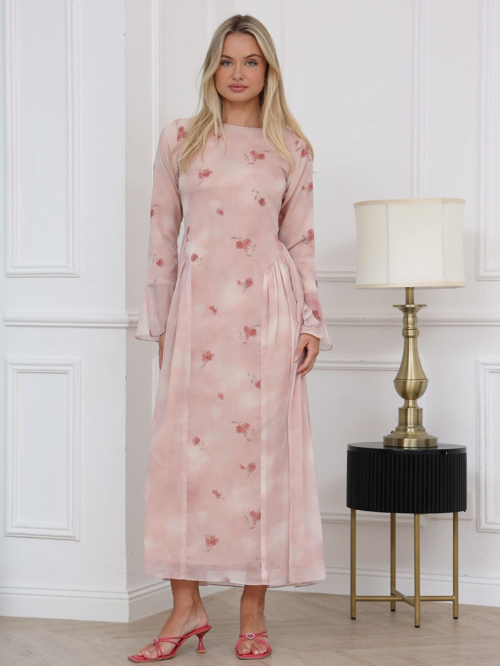 Blancy Floral Panel Long Dress