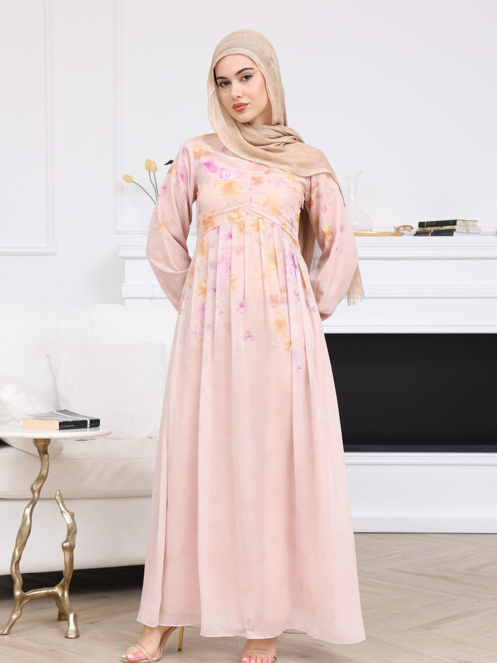 Feyra Watercolour Floral Long Dress