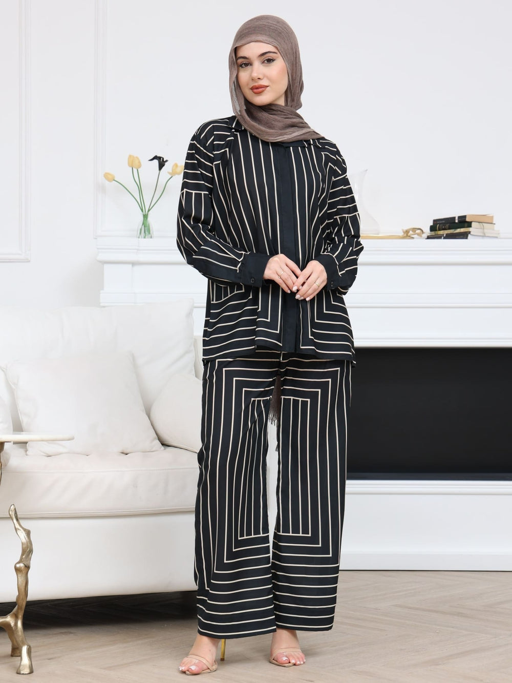 Ivana Black Stripes Pants