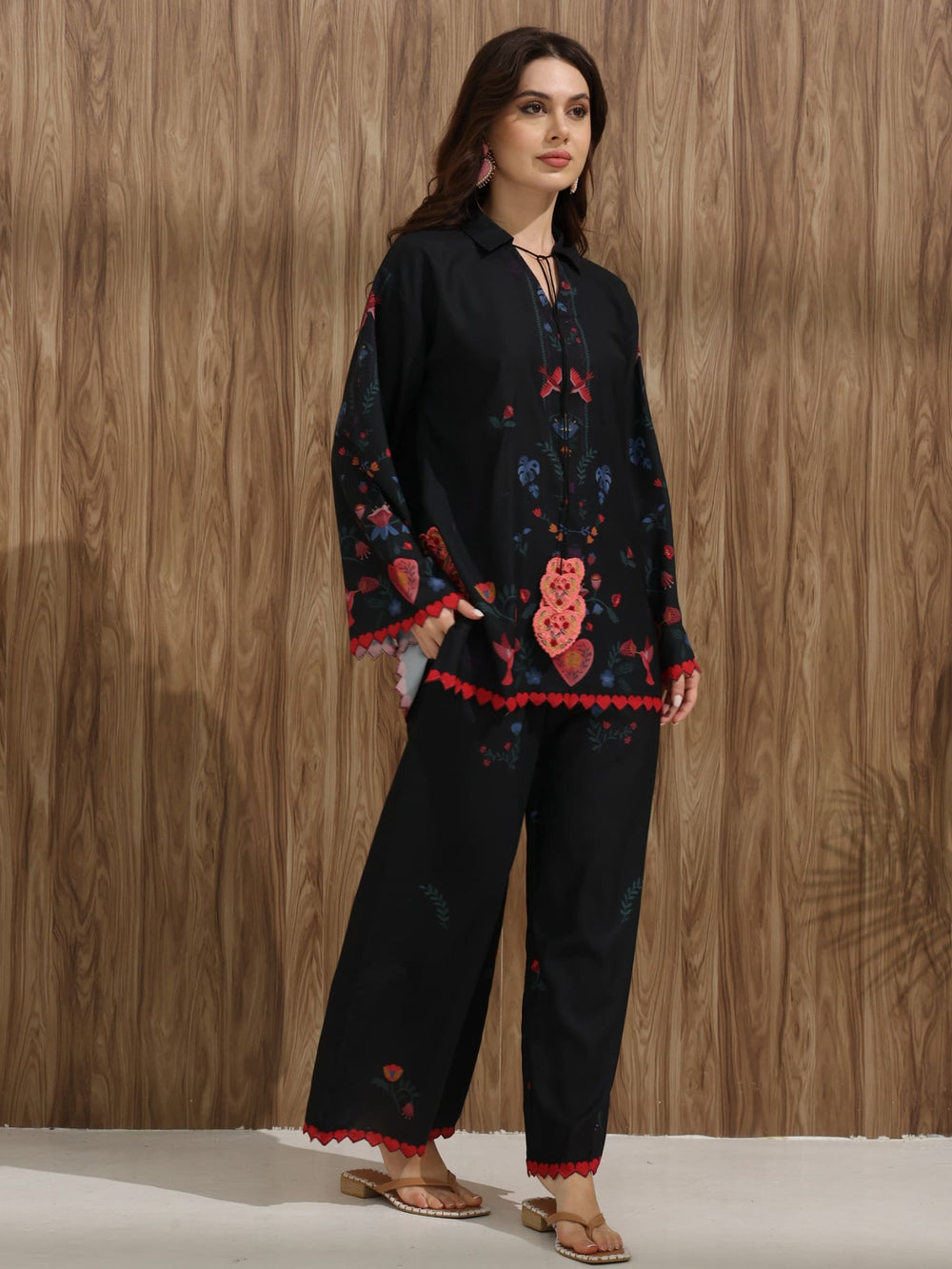 Amour Heart Black Pants