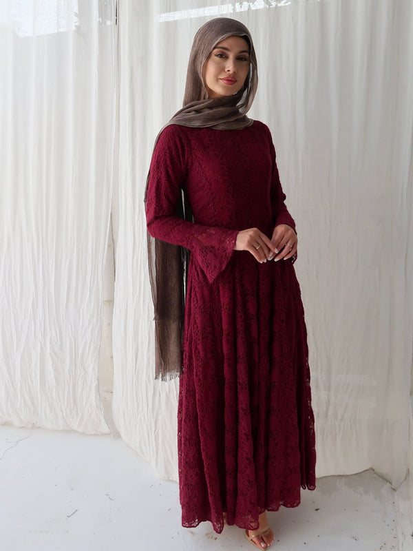 Selina Plum Net Panel Dress