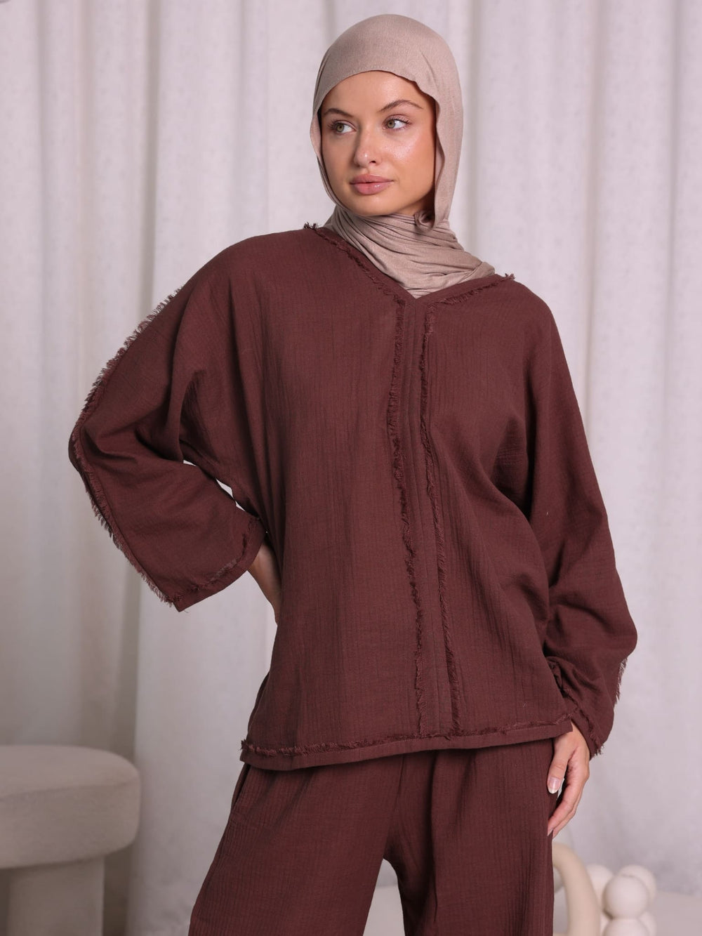 Arezzo Brown Fringes Shirt