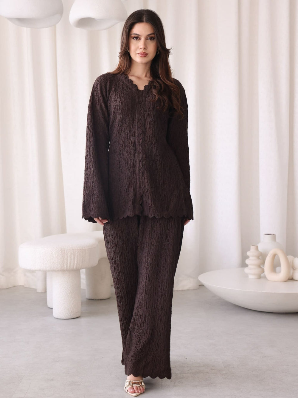 Althea Texture Scallops Pants