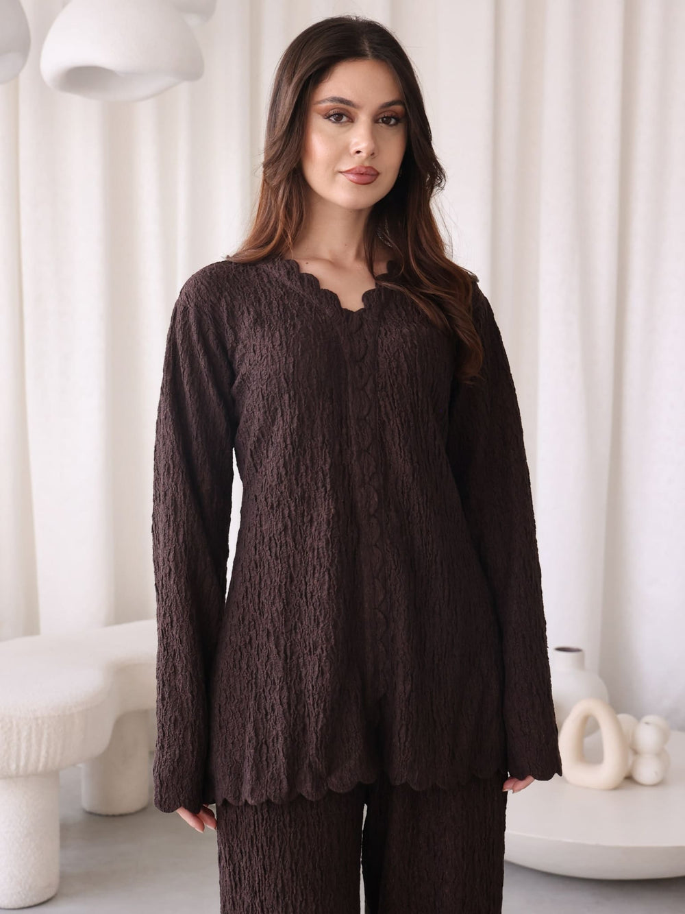 Althea Texture Scallops Shirt