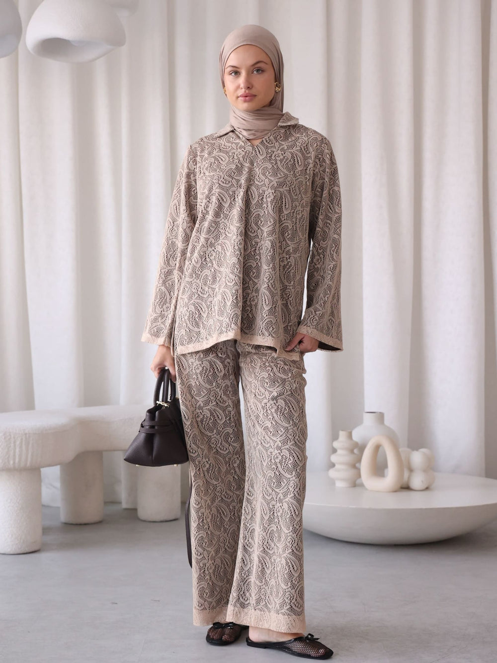 Mielle Paisley Beige Pants