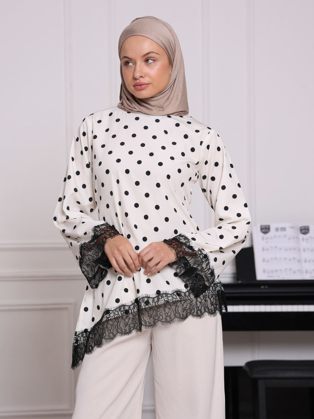 Berlin Polka Asymmetric Lace Shirt