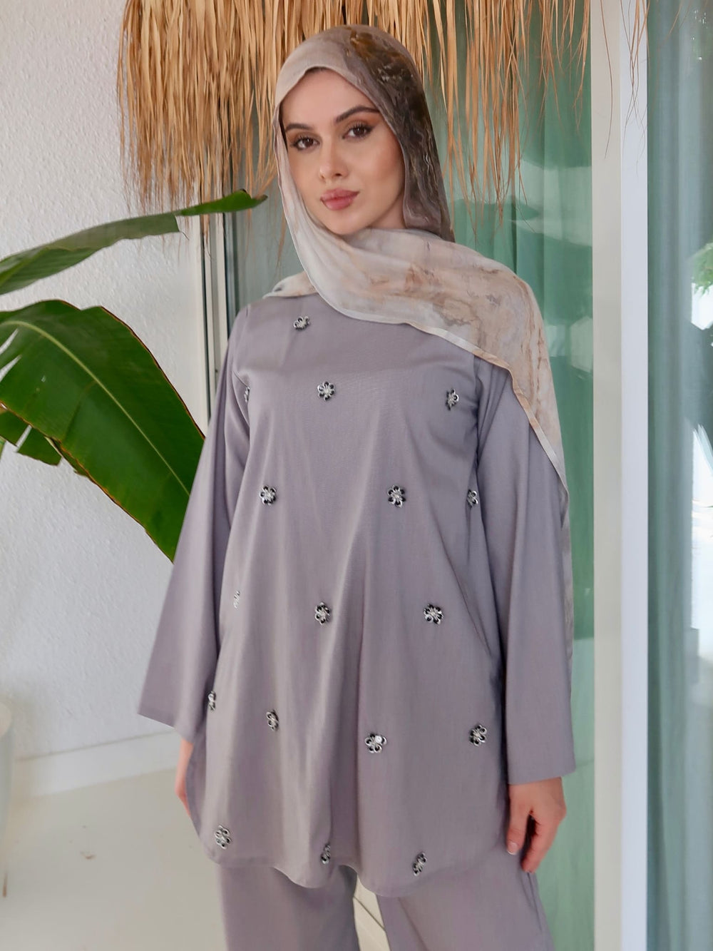 Kiara Grey Embellished Shirt
