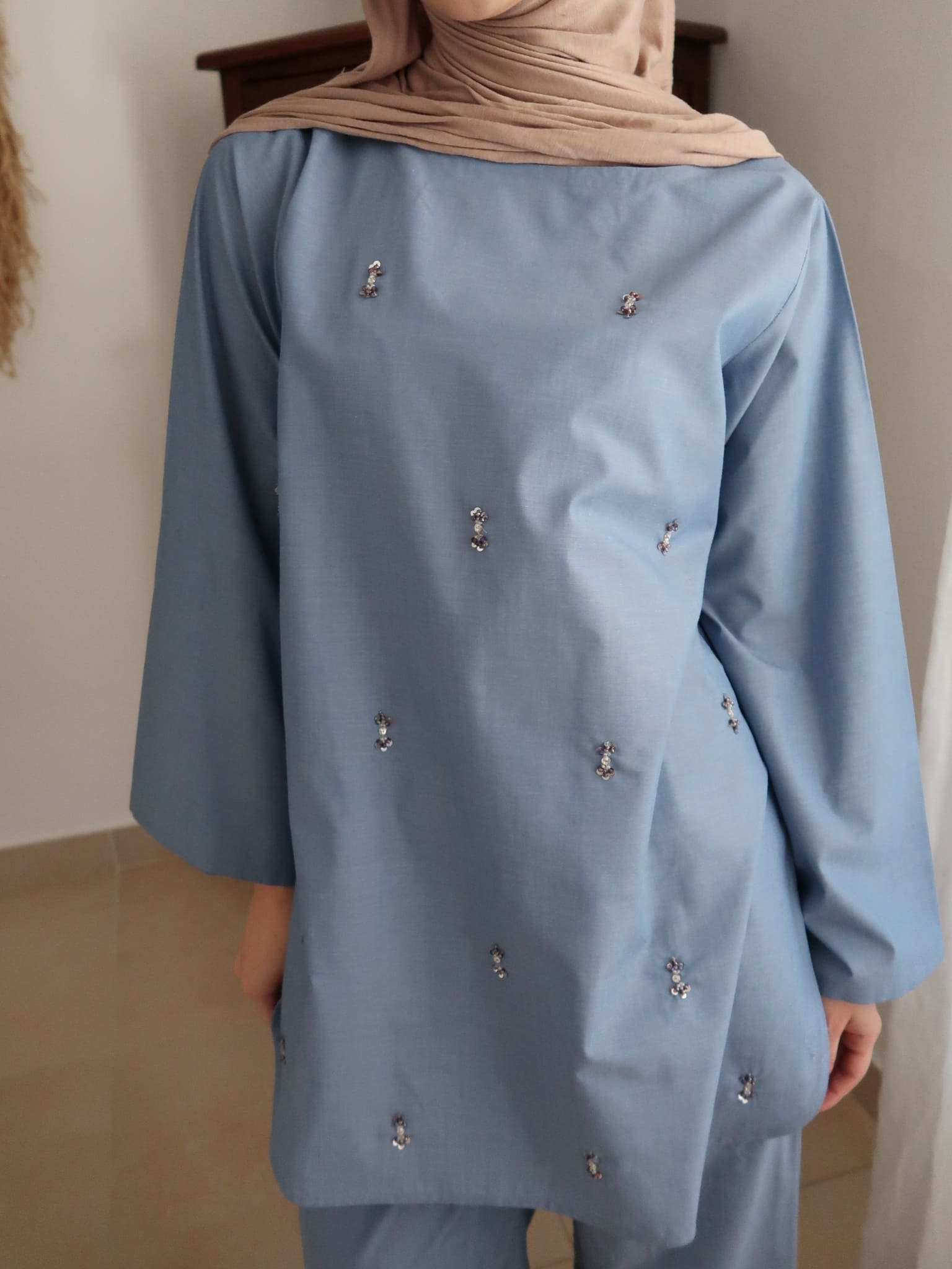 Kiara Blue Embellished Shirt