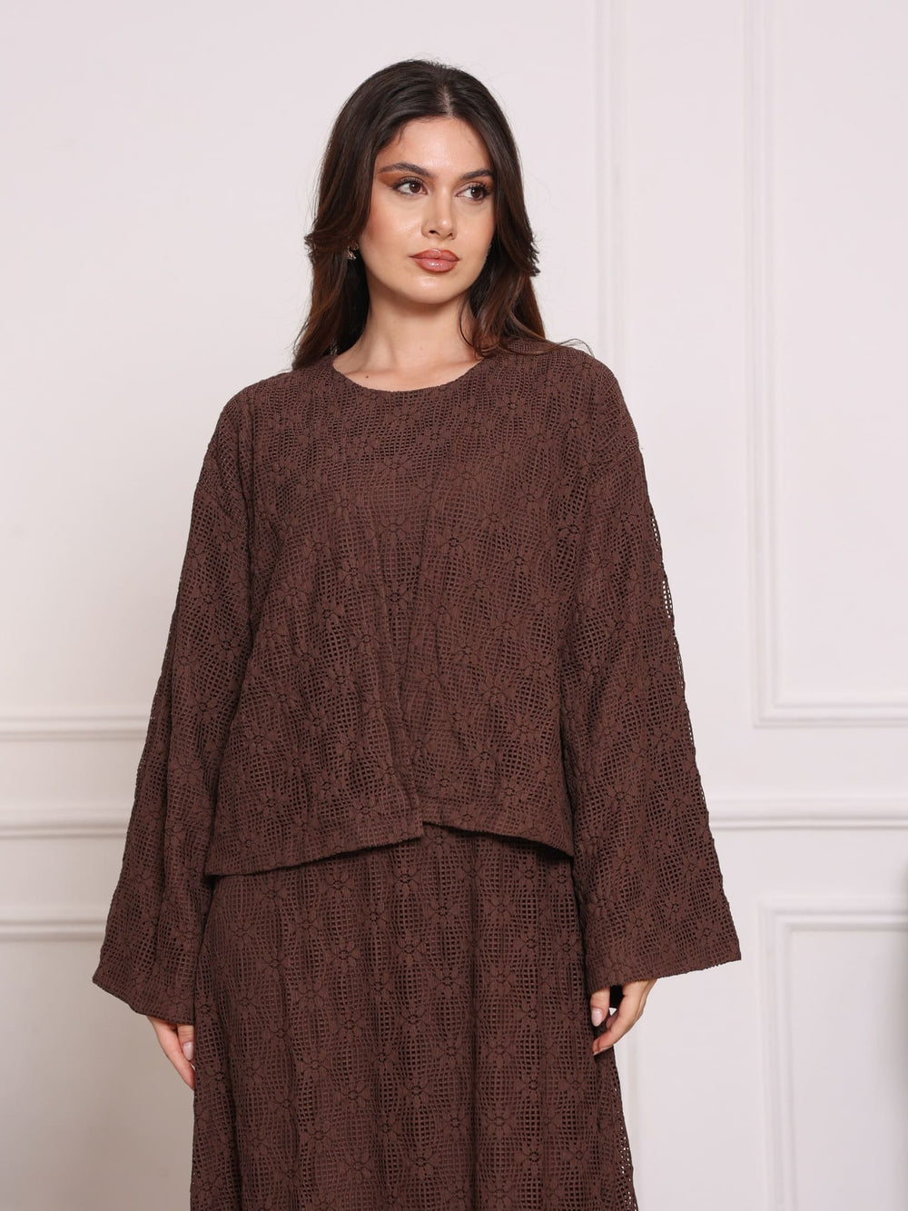 Keona Crochet Brown Upper