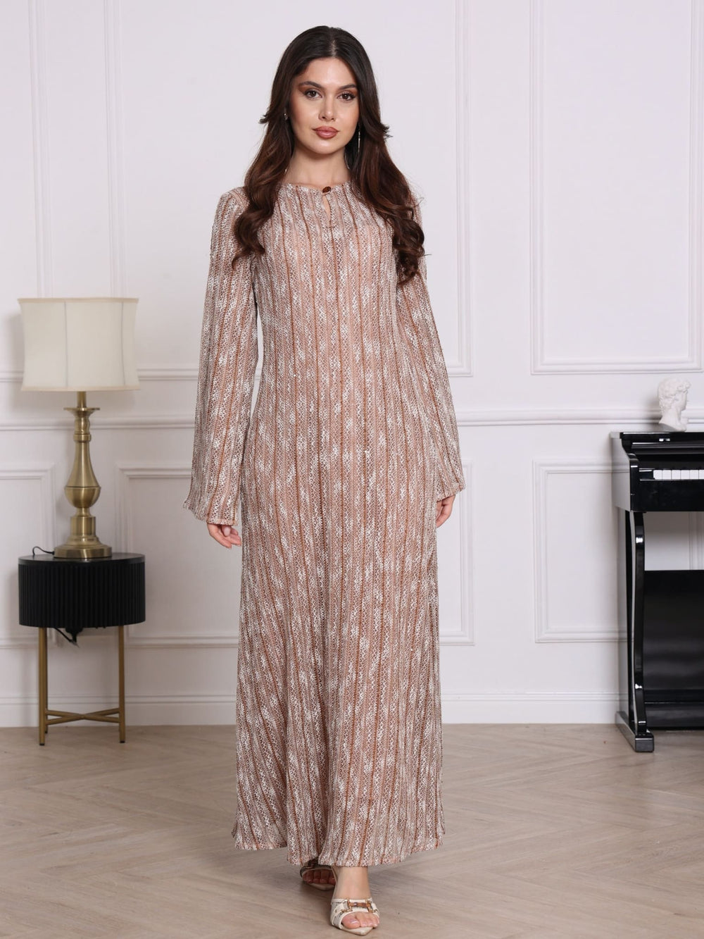 Michelle Textured Knit Long Dress