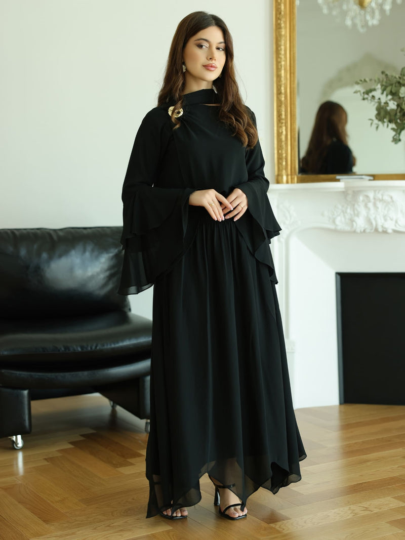 Rumi Ruching Black Skirt
