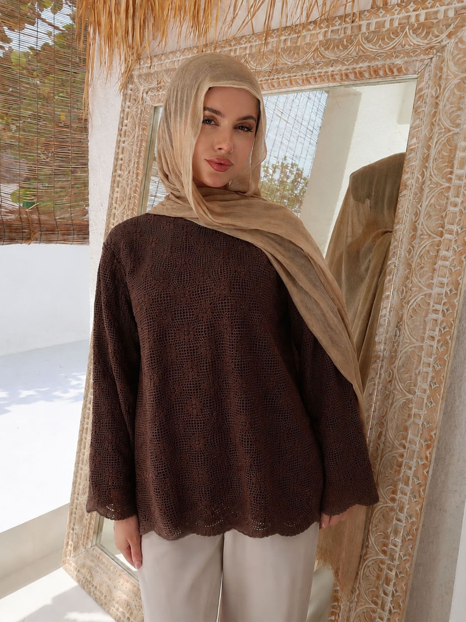 Shyla Crochet Swirl Shirt