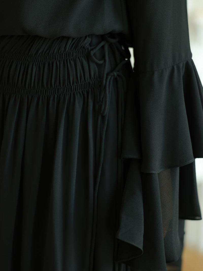 Rumi Ruching Black Skirt