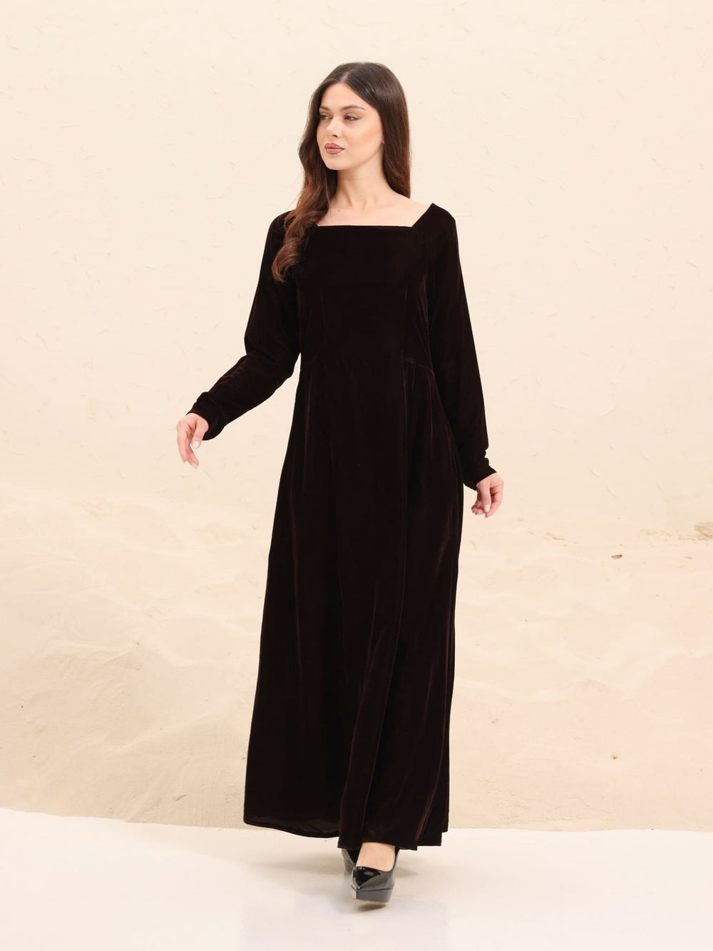 Shannon Brown Velvet Panel Dress
