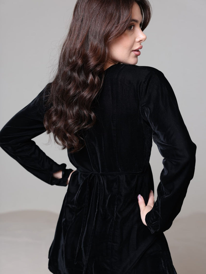 Oriana Black Velvet Co Ord Set