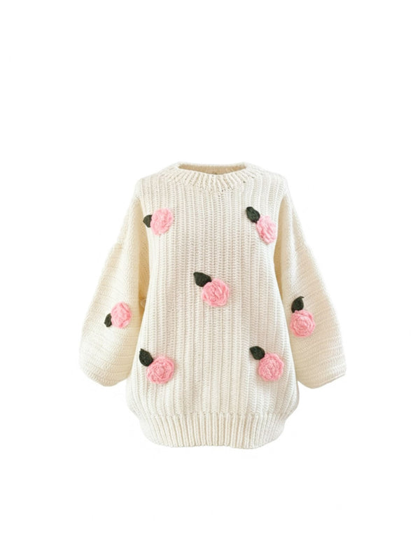 Mini Rosey Hand Knitted Sweater For Girls