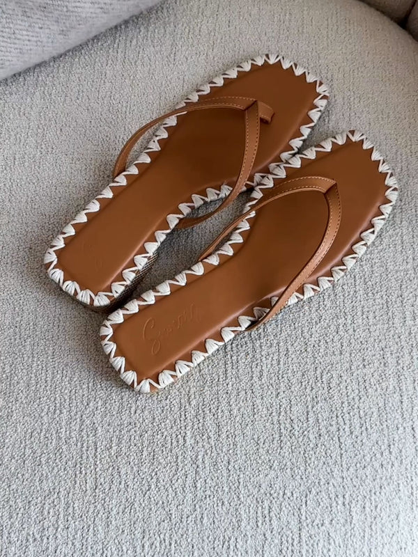 Stitched Brown Sandal