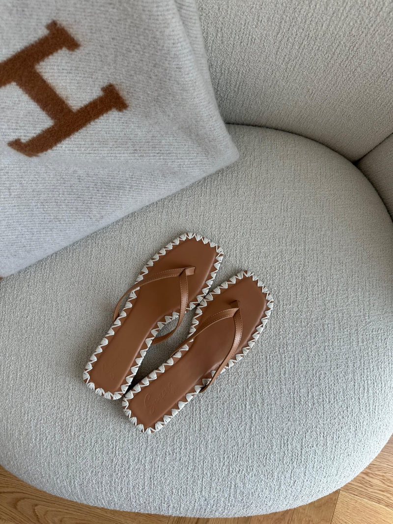 Stitched Brown Sandal