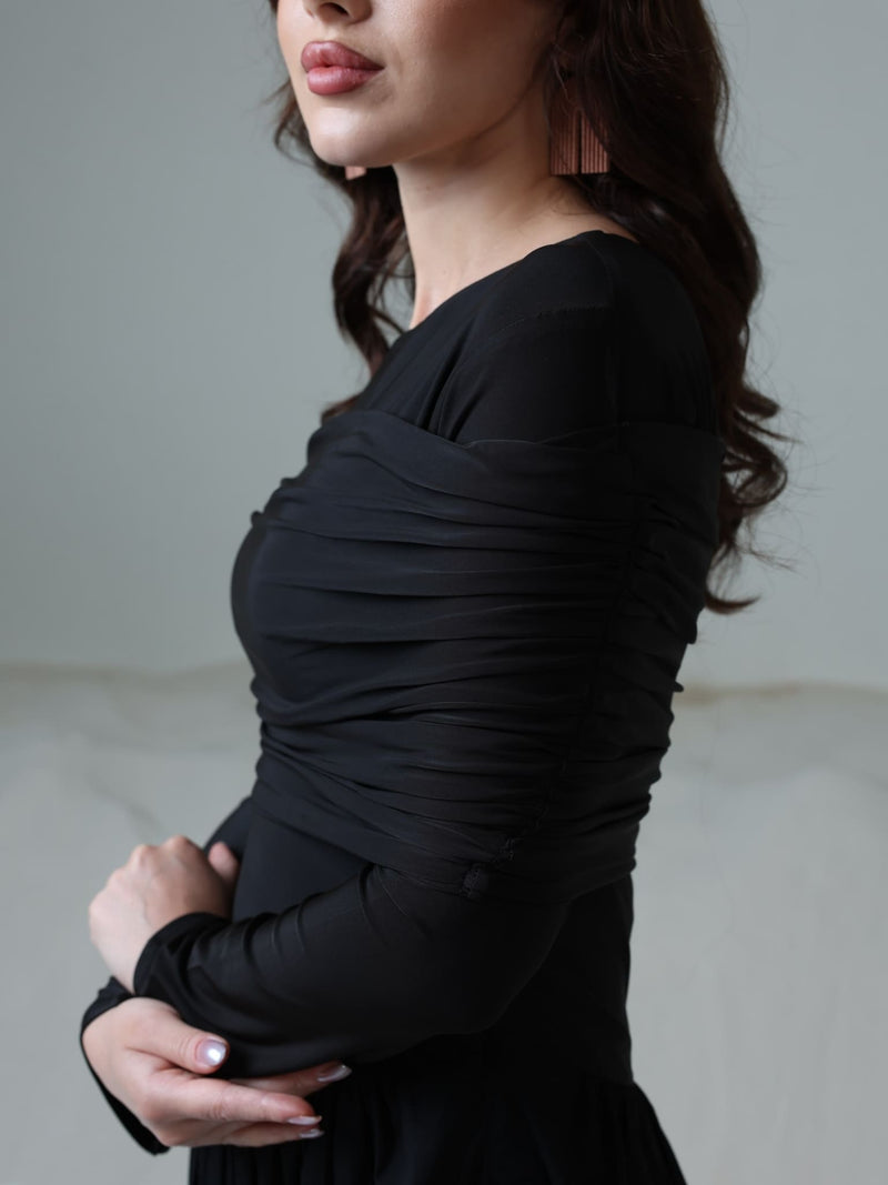 Nemy Black Jersey Cotton Dress