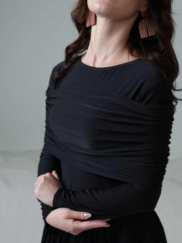 Nemy Black Jersey Cotton Dress