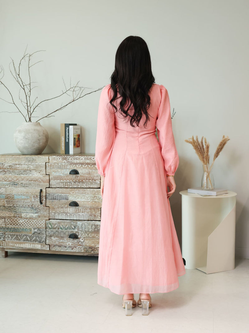 Muffelle Pink Pleated Dress