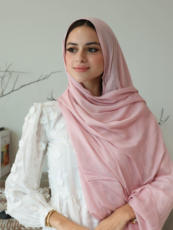 Breathable Soft Pink Modal Hijab