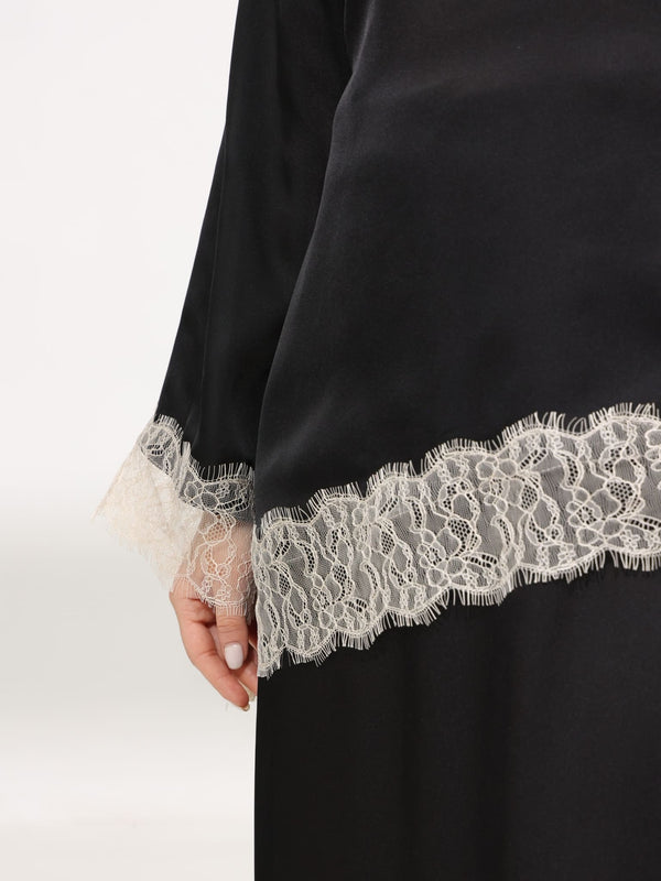 Harlyn Black And Cream Lace Shirt