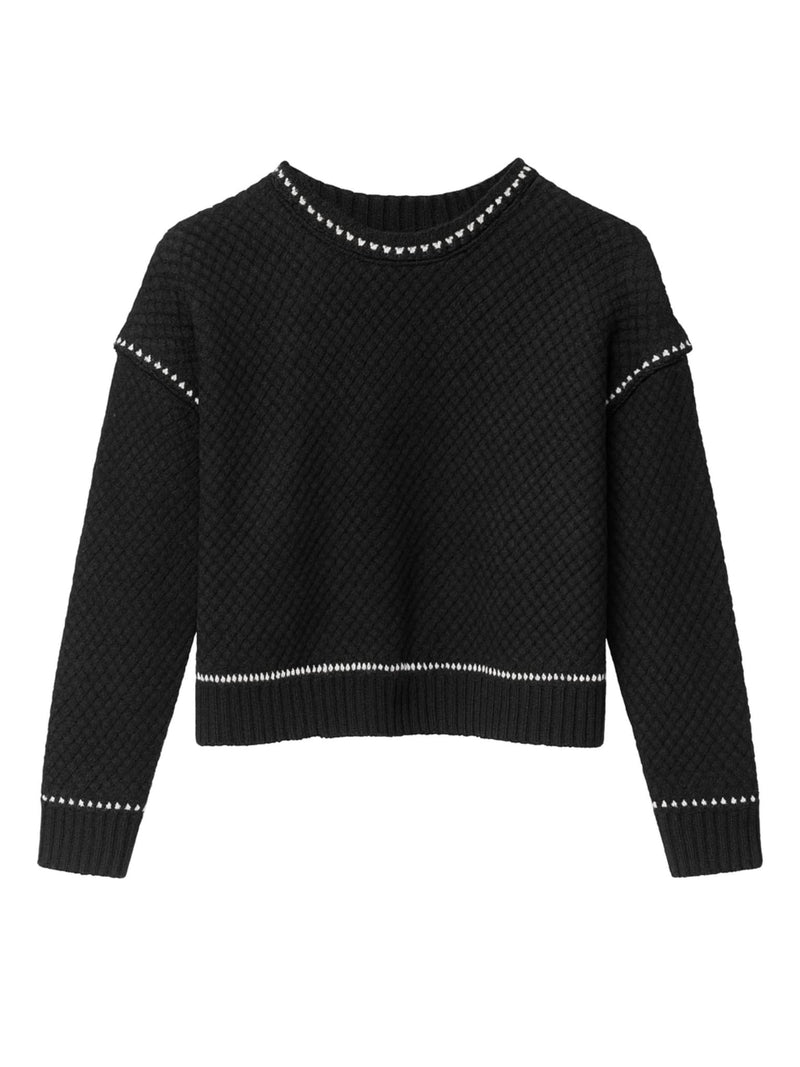 Running Stitch Sweater Black