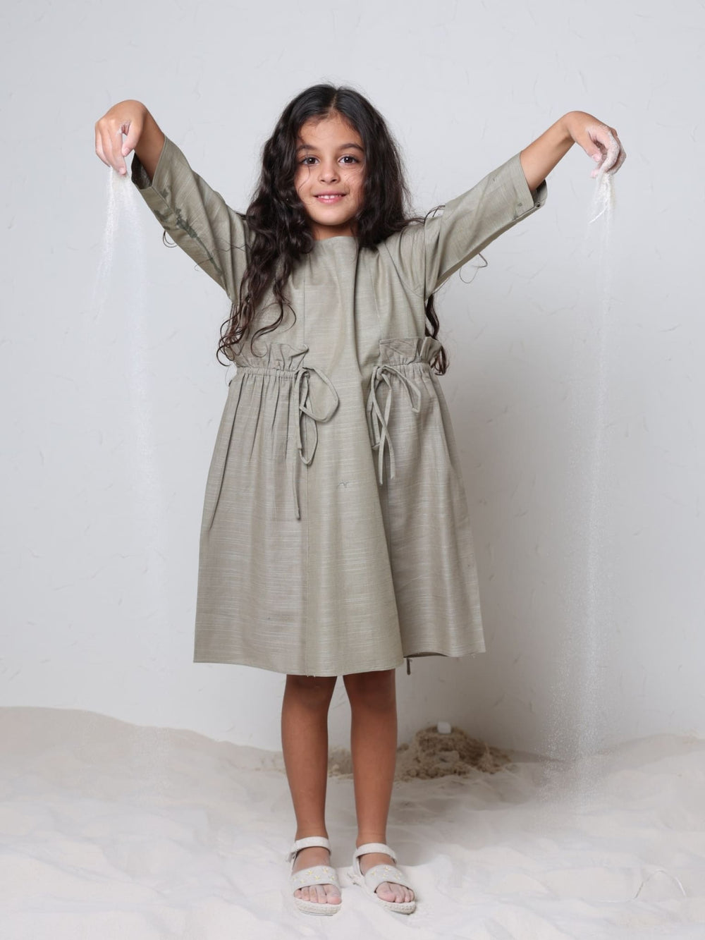 Mini Cyinth Green Dress For Girls