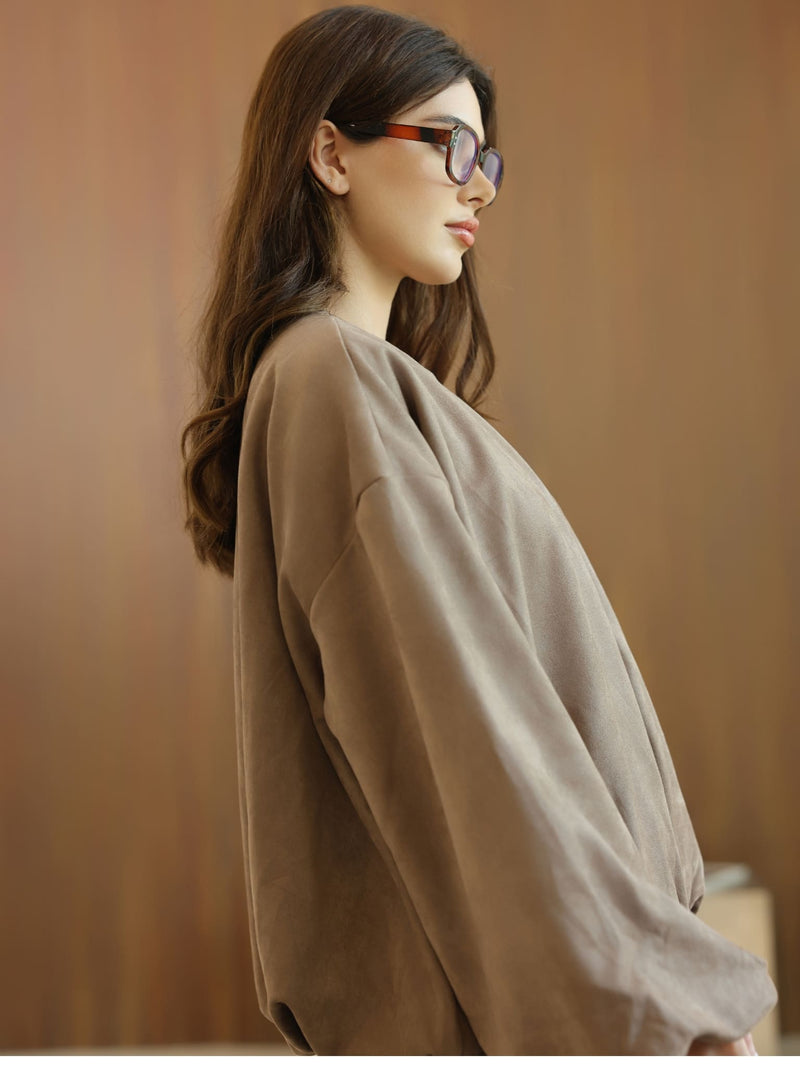 Gathered Coffee Brown Jacket
