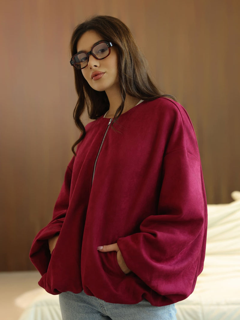 Gathered Plum Jacket
