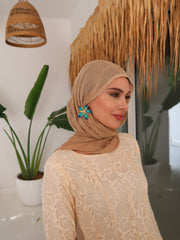 Pearla Wheat Linen Stole / Scarf