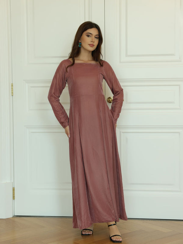 Lunessa Rose Velvet Long Dress