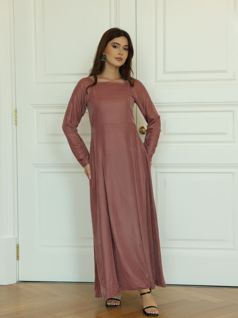 Lunessa Rose Velvet Long Dress