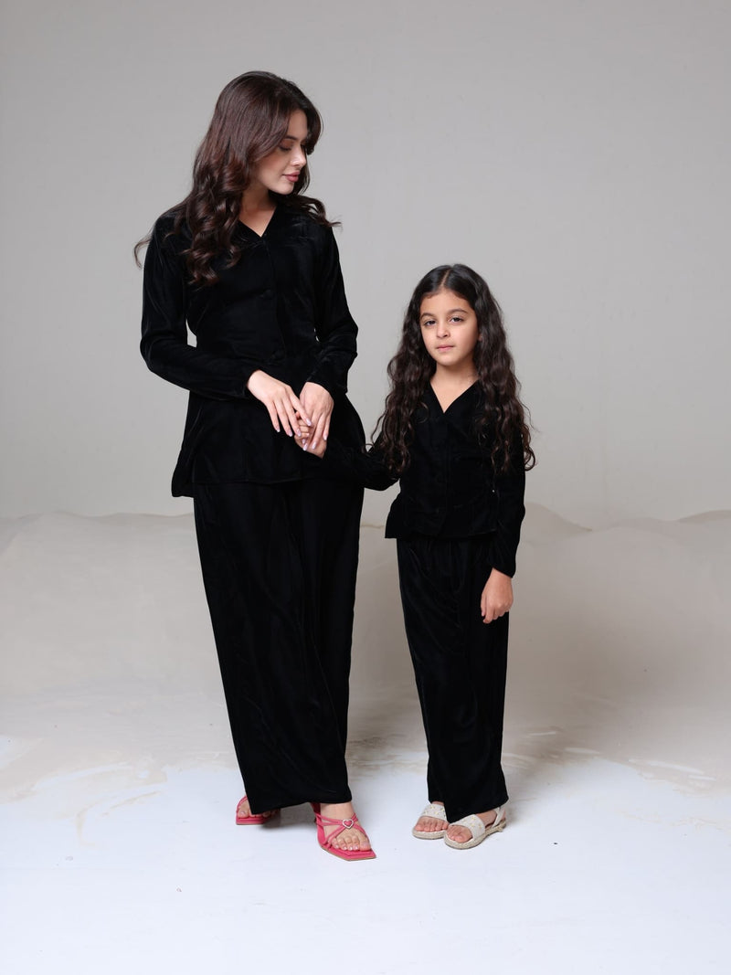 Oriana Black Velvet Co Ord Set