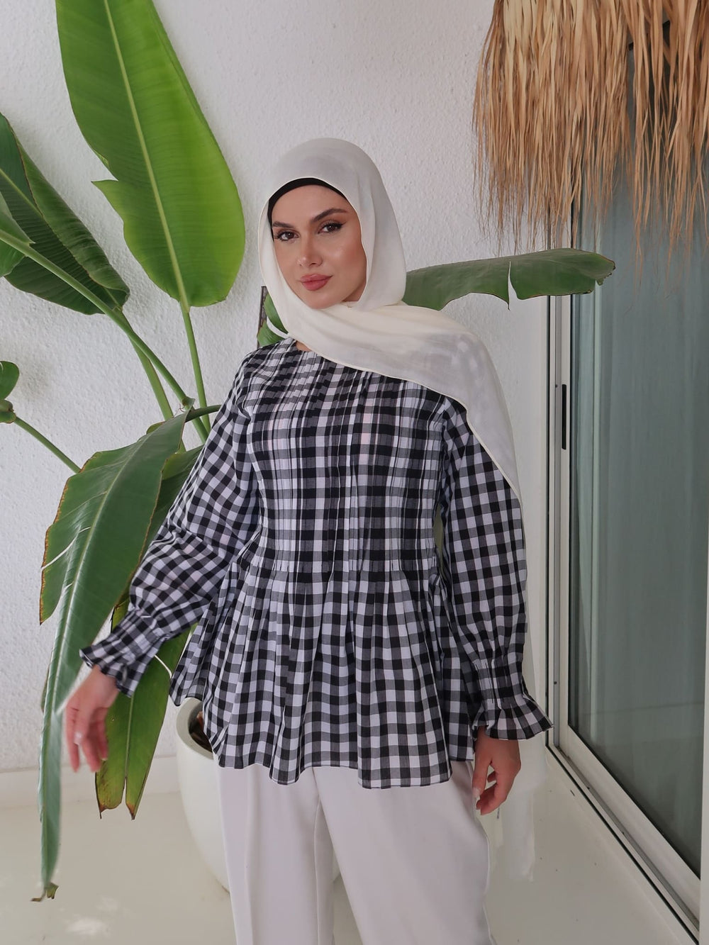 Pepper Gingham Pleated Shirt