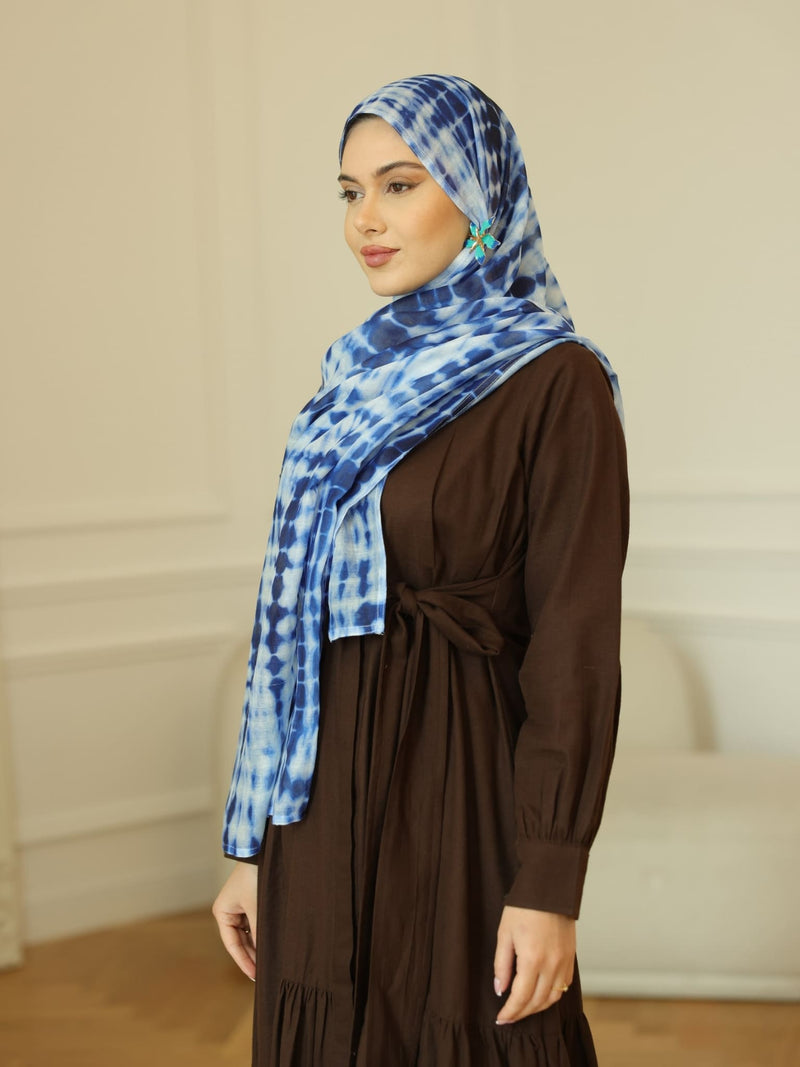 Blue Tile Printed Hijab