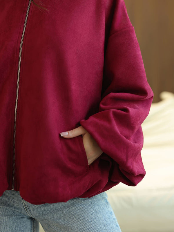 Gathered Plum Jacket