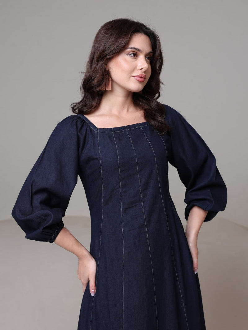 Bria Denim Long Dress
