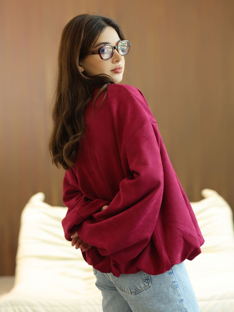 Gathered Plum Jacket