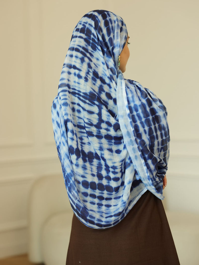 Blue Tile Printed Hijab